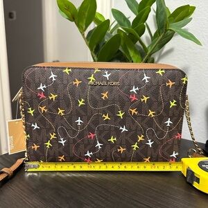 Michael Kors airplane print crossbody